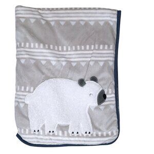 Lambs & Ivy Polar Bear White Sherpa Baby Blanket 29" X 38"